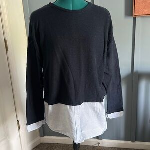 Zara Contrast Hem Top